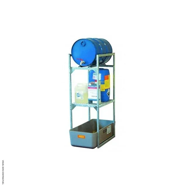 Rayonnage acier galvanisé CEMO 60L + caillebotis 65L pour stockage huiles