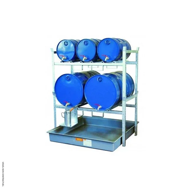 Rayonnage CEMO 800 stockage 3 fûts 60L ou 2 fûts 220L huiles acier galvanisé