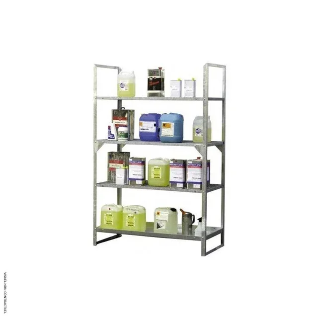 Rayonnage galvanisé 4 niveaux CEMO 13/20 - Stockage récipients