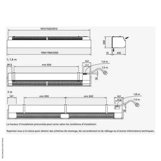Horizontaler elektrischer Luftschleier PAECS20 Frico - Kühlraum 2,5m