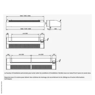 Rideau d'air horizontal PAEC3210A Frico chambre froide 5m