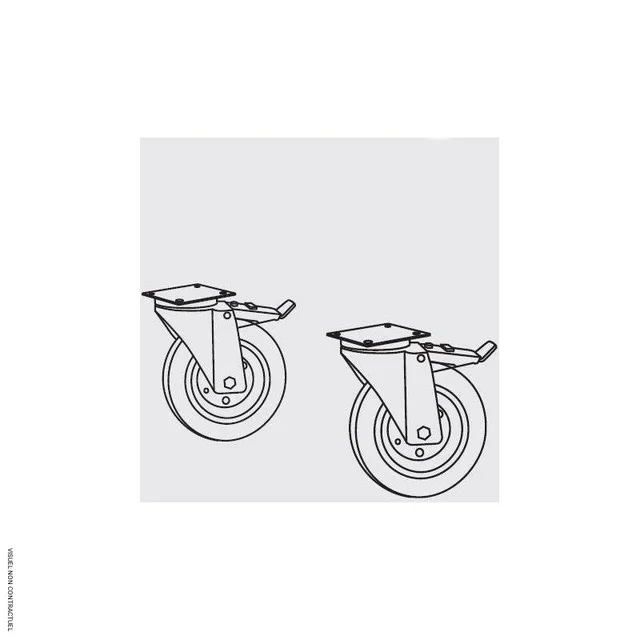 Roues pivotantes freinées MAGNUM 140 - Kit 2 pièces SOVELOR-DANTHERM