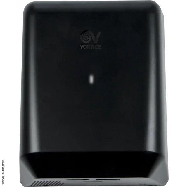 Sèche-mains automatique Eco Dry SMESN Noir Vortice Axelair acier inoxydable HEPA