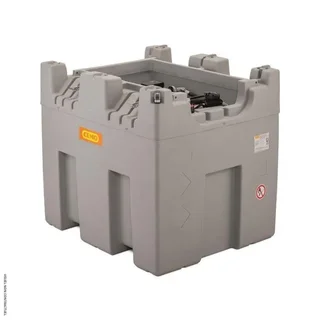 Station de distribution gasoil CUBE 980L Indoor CEMO sans capot - cuve double paroi PE 980 litres avec pompe 230V et pistolet automatique