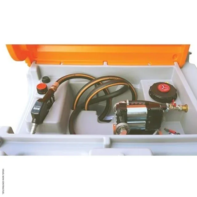 Station ravitaillement gasoil 980L ADR CEMO pompe 12V BiPump capot