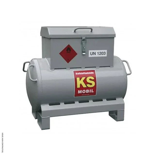 Station essence mobile 90L KS MOBIL ADR pompe manuelle CEMO - stockage carburant sécurisé