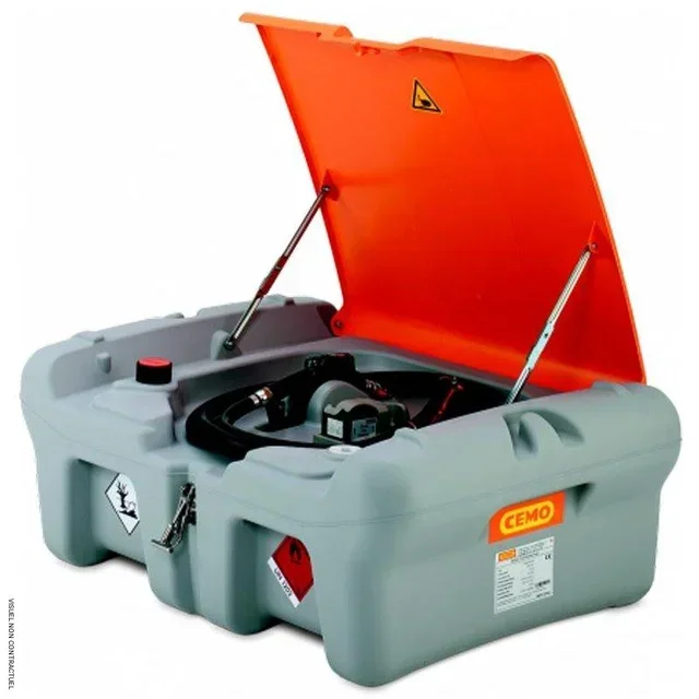 Station ravitaillement Easy Mobil 210L Pick-Up CEMO pompe 12V capot orange