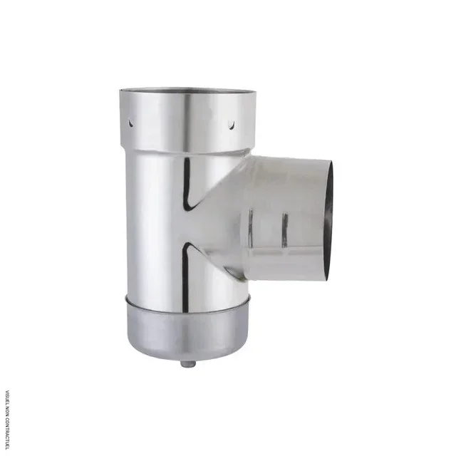 Té équerre inox 304 Ø 250/256mm avec purge JONCOUX