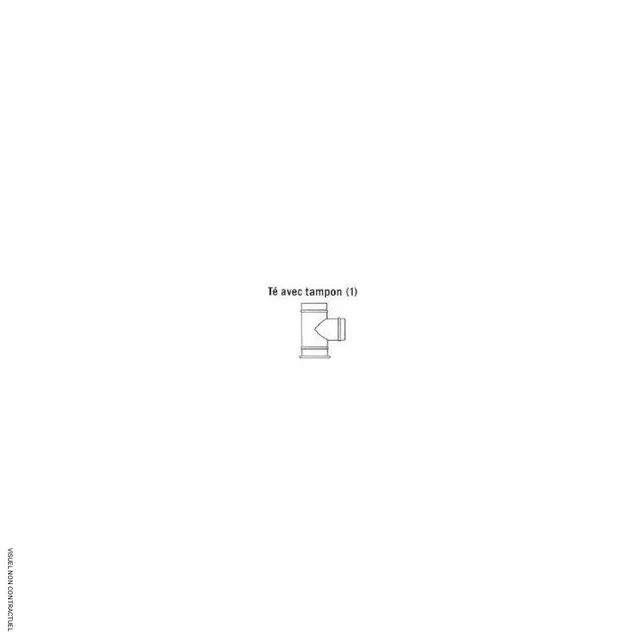 Té purge Ø125mm aluminium simple paroi gaz SOVELOR - raccord ventilation chauffage
