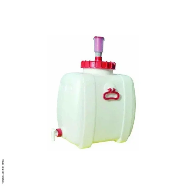 Tonnelet PEHD 30L viticole alimentaire avec robinet et bonde fermentation CEMO