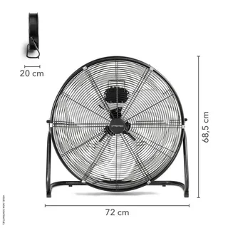 Ventilateur brasseur d'air TROTEC TVM 24 D 60 cm métal noir 3 vitesses