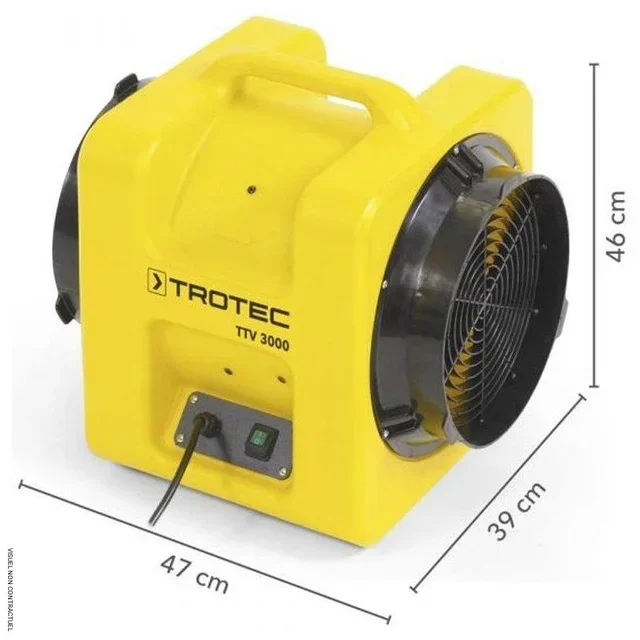 Ventilateur extracteur TTV 3000 Trotec monophasé 38m portable professionnel