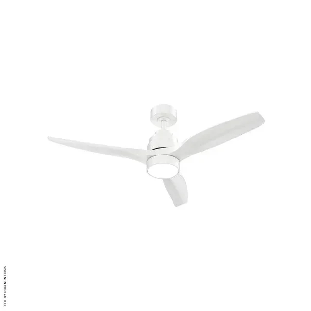 Ventilateur plafond LED LUMIN'AIR VPA090 AXELAIR bois Paulownia noir blanc télécommande 6 vitesses