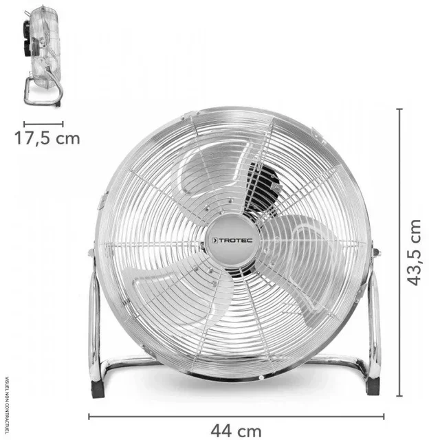 Ventilateur rétro métal TVM 14 Trotec 35 cm 3 vitesses chrome cuivre