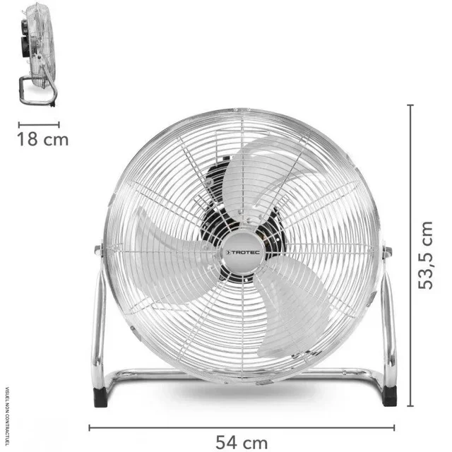 Ventilateur de sol Trotec TVM 18 120W 45cm chrome cuivre vintage